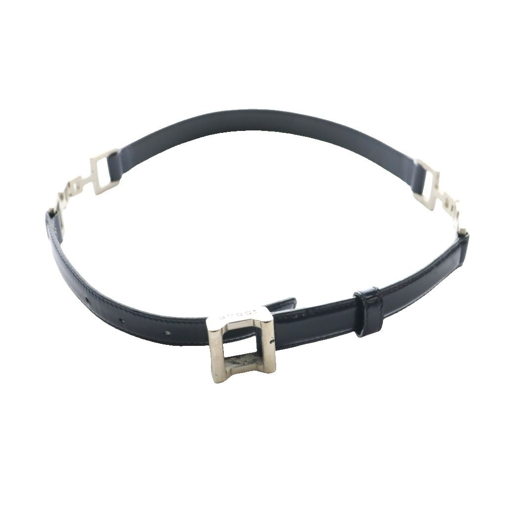 Gucci Narrow Belt Navy Silver Color SS — view 2