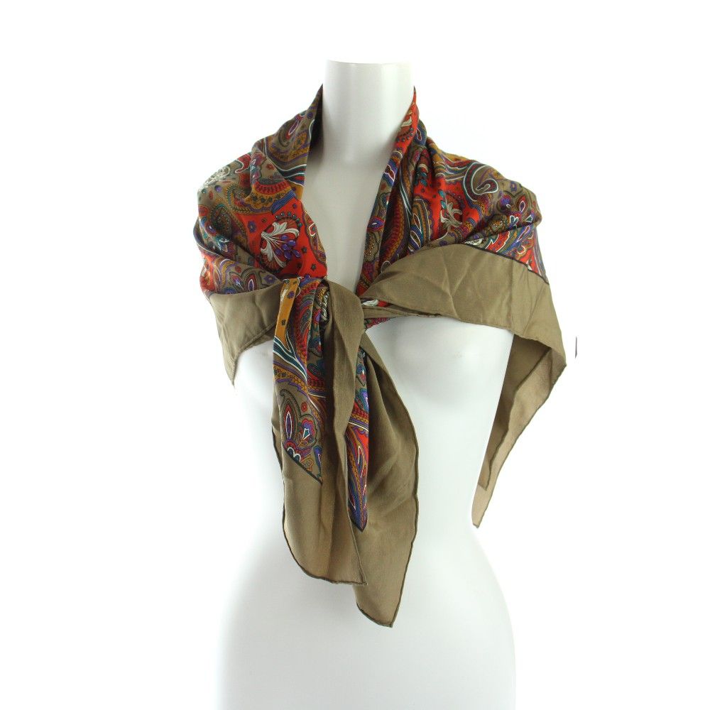 Dior Large Scarf Shawl Paisley Pattern Silk Multi