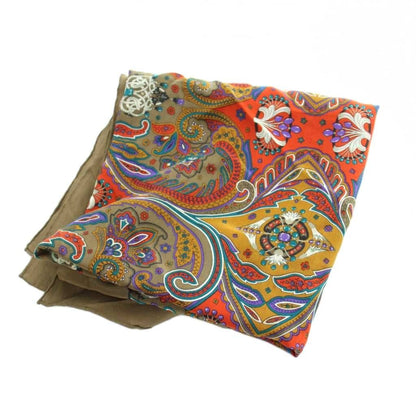Dior Large Scarf Shawl Paisley Pattern Silk Multi — view 5