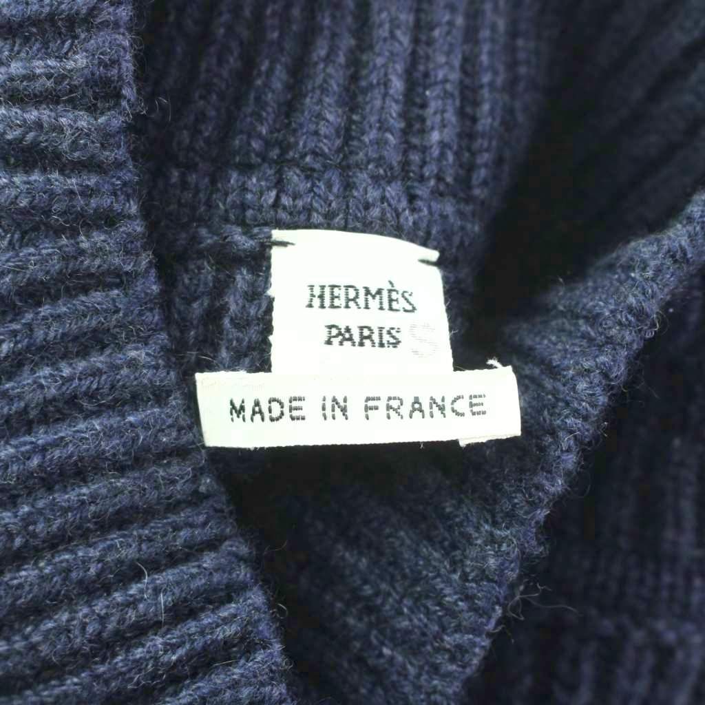 Hermes Horse Ribbon Decoration Twill Lane High Neck Knit Sweater Long Sleeve — view 4