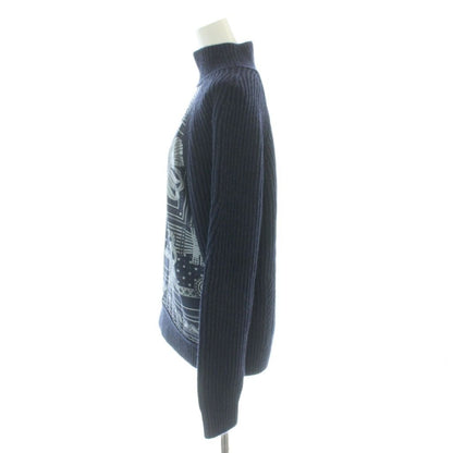 Hermes Horse Ribbon Decoration Twill Lane High Neck Knit Sweater Long Sleeve — view 2