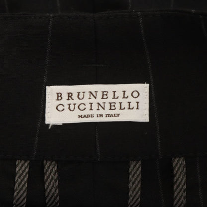 Brunello Cucinelli Pants Trousers Striped Linen Blend 40 Black — view 3