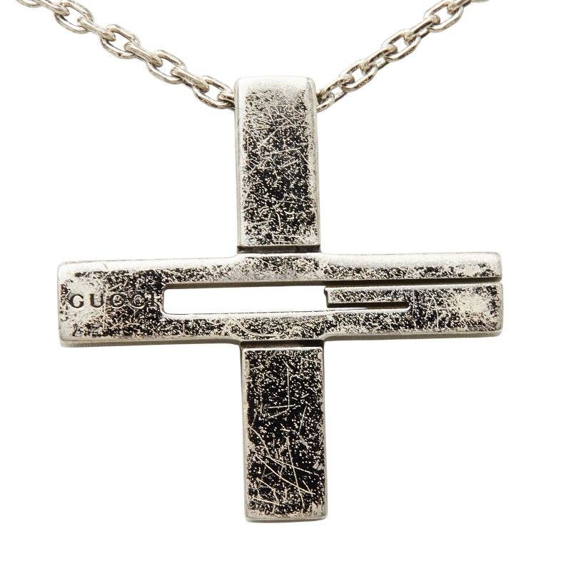 Gucci Cutout Cross Pendant Silver — view 2