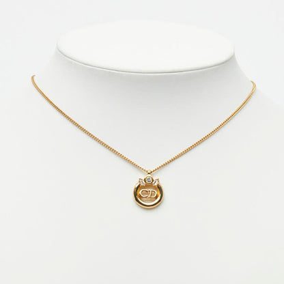 Dior CD Logo Pendant Gold Plated Rhinestone — view 7
