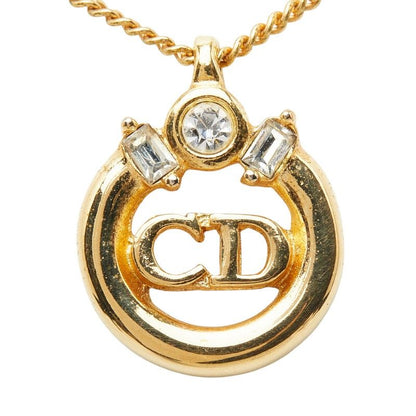Dior CD Logo Pendant Gold Plated Rhinestone — view 2