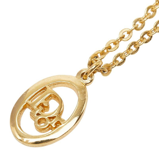 Dior Vintage Logo Necklace Gold Plated
