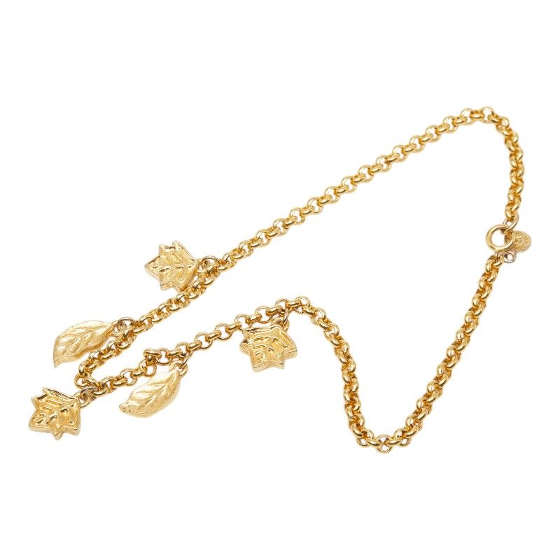 Celine Leaf Motif Chain Necklace Gold Plated — view 4