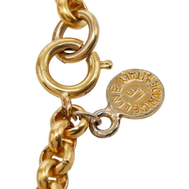 Celine Leaf Motif Chain Necklace Gold Plated — view 5