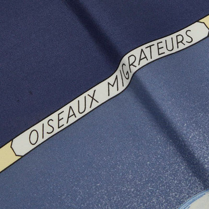 Hermes Carre 90 Oiseaux Migrateurs Migratory Bird Scarf Navy Multi Color Silk — view 3