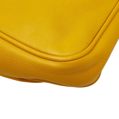 Fendi FF Logo Crossbody Chain Shoulder Bag Yellow Leather — view 6