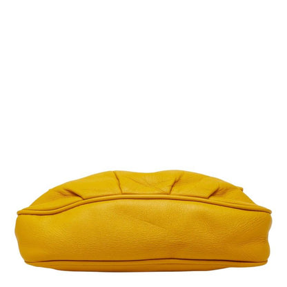 Fendi FF Logo Crossbody Chain Shoulder Bag Yellow Leather — view 3
