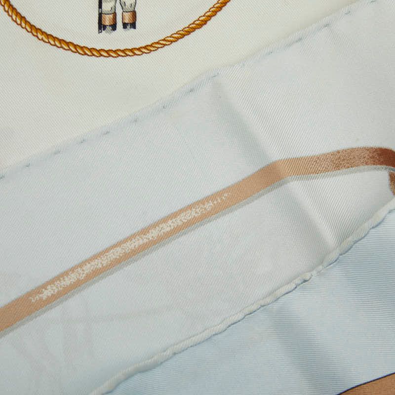 Hermes Carre 90 the Royal Mews Stable Scarf Light Blue Silk — view 2
