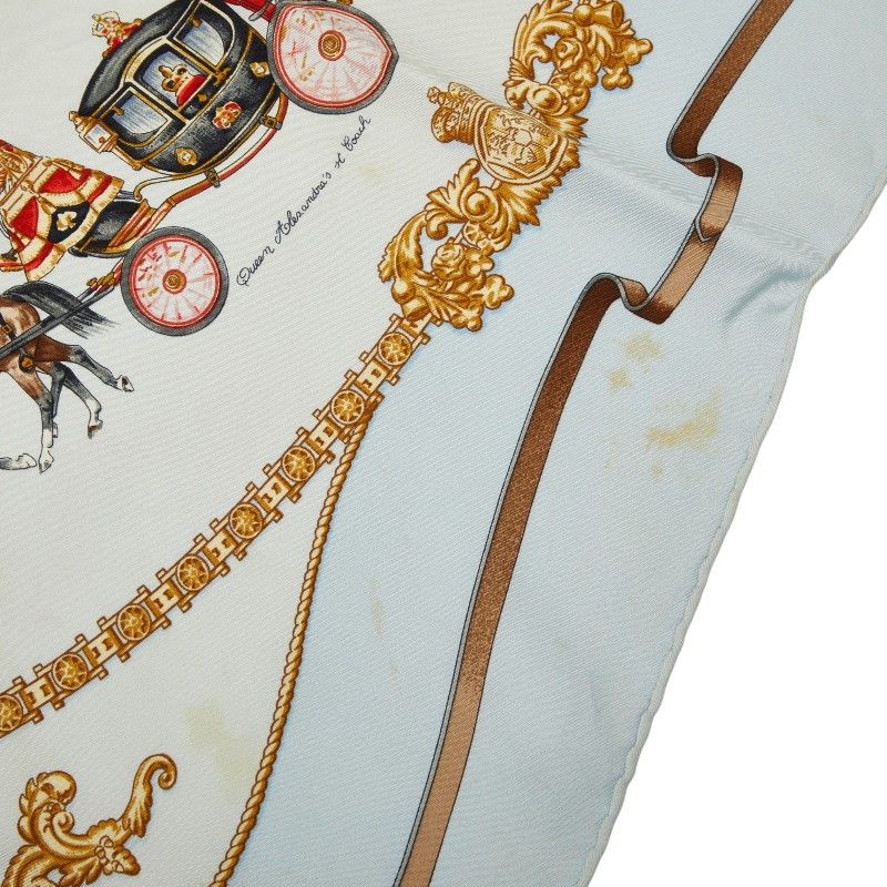 Hermes Carre 90 the Royal Mews Stable Scarf Light Blue Silk — view 5
