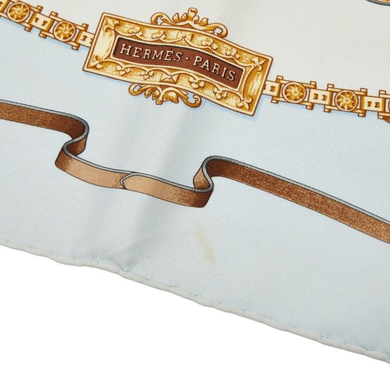 Hermes Carre 90 the Royal Mews Stable Scarf Light Blue Silk — view 3