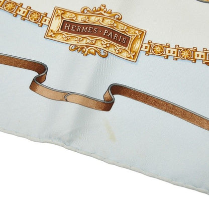 Hermes Carre 90 the Royal Mews Stable Scarf Light Blue Silk — view 3