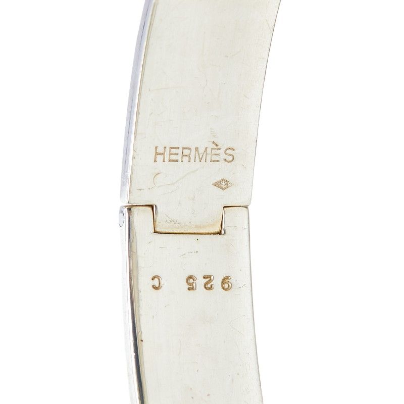 Hermes Enamel PM Cloisonne Bangle Silver 1- Bracelet — view 4