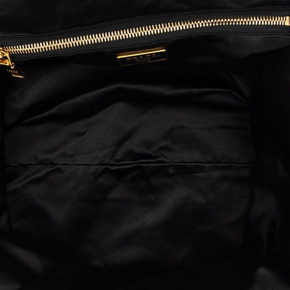 Prada Triangle Logo Tote Black Orange Sequins Enamel — view 4