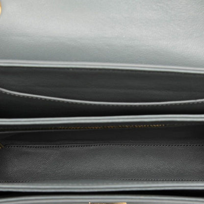 Celine C Chain Shoulder Bag Gray Leather — view 4