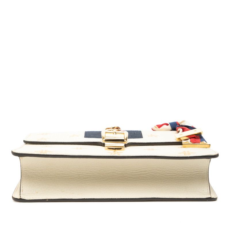 Gucci Sherry Line Sylvie Bi-&star Small Shoulder Bag Ivory Multi Leather — view 3