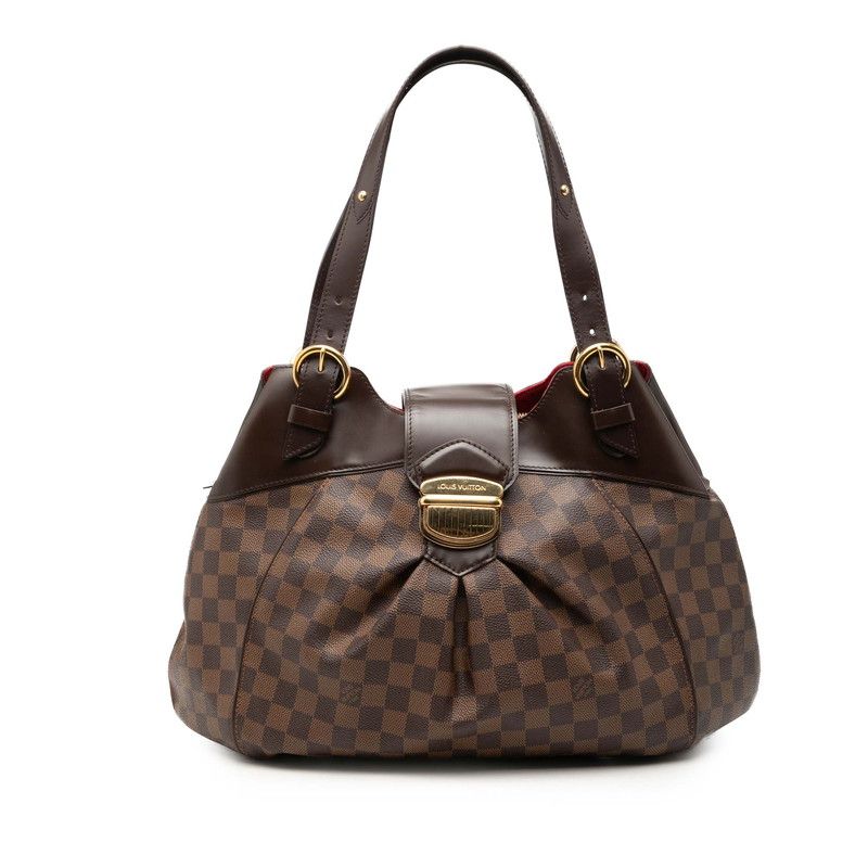 Louis Vuitton Damier Sistina GM Tote Shoulder Bag Brown Leather