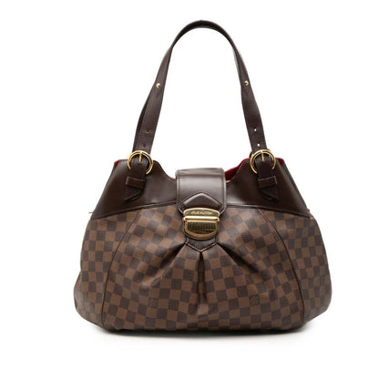 Louis Vuitton Damier Sistina GM Tote Shoulder Bag Brown Leather
