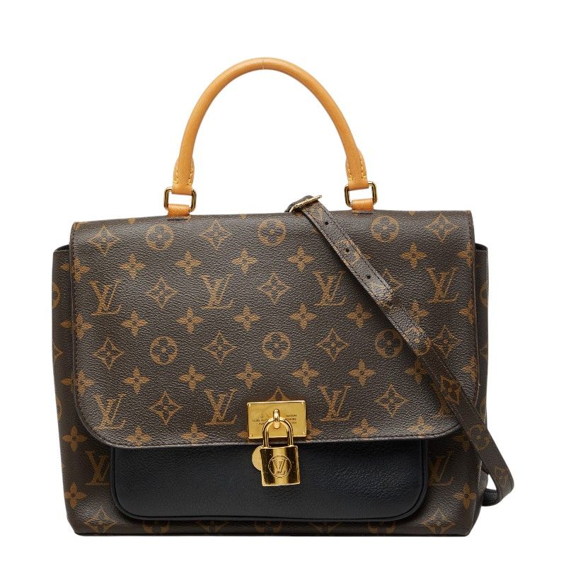 Louis Vuitton Monogram Marignan 2-Way Shoulder Bag Brown Leather