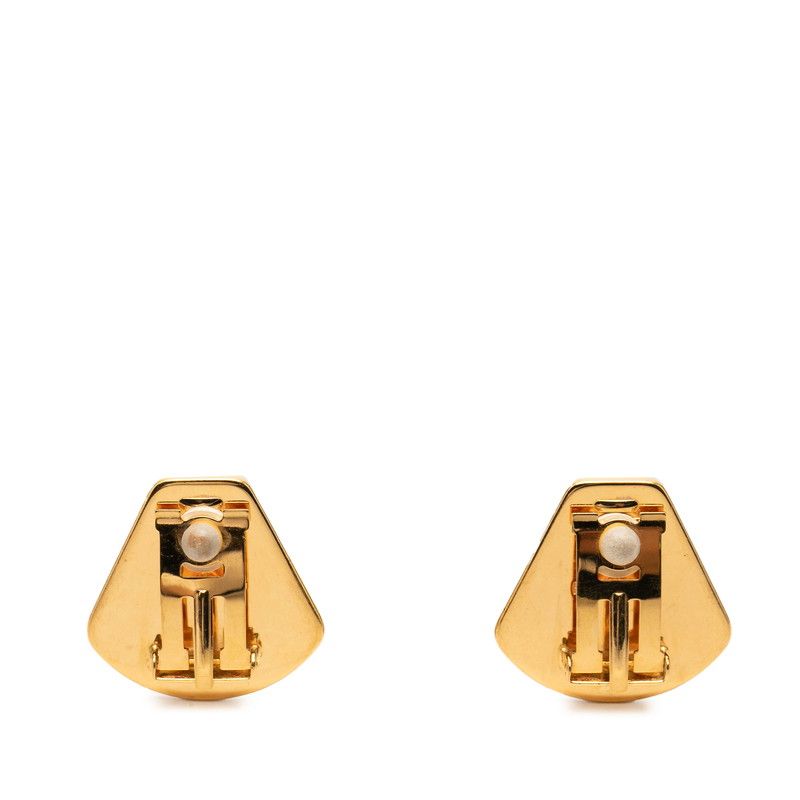 Hermes Enamel Cloisonne Earrings Gold Multi Color Plated — view 2