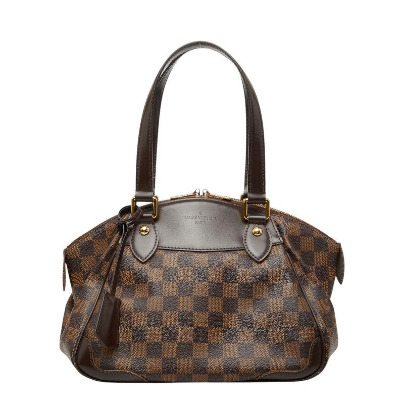 Louis Vuitton Damier Verona PM Handbag Brown Leather