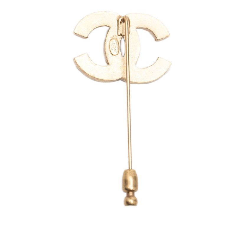 Chanel CC Logo Brooch Gold Plated Faux Pearl — view 2