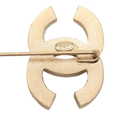 Chanel CC Logo Brooch Gold Plated Faux Pearl — view 3