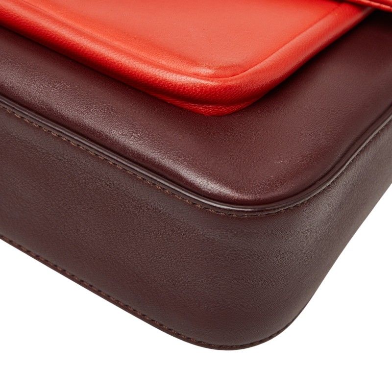 Fendi Chain Shoulder Back Red Bordeaux Leather — view 4