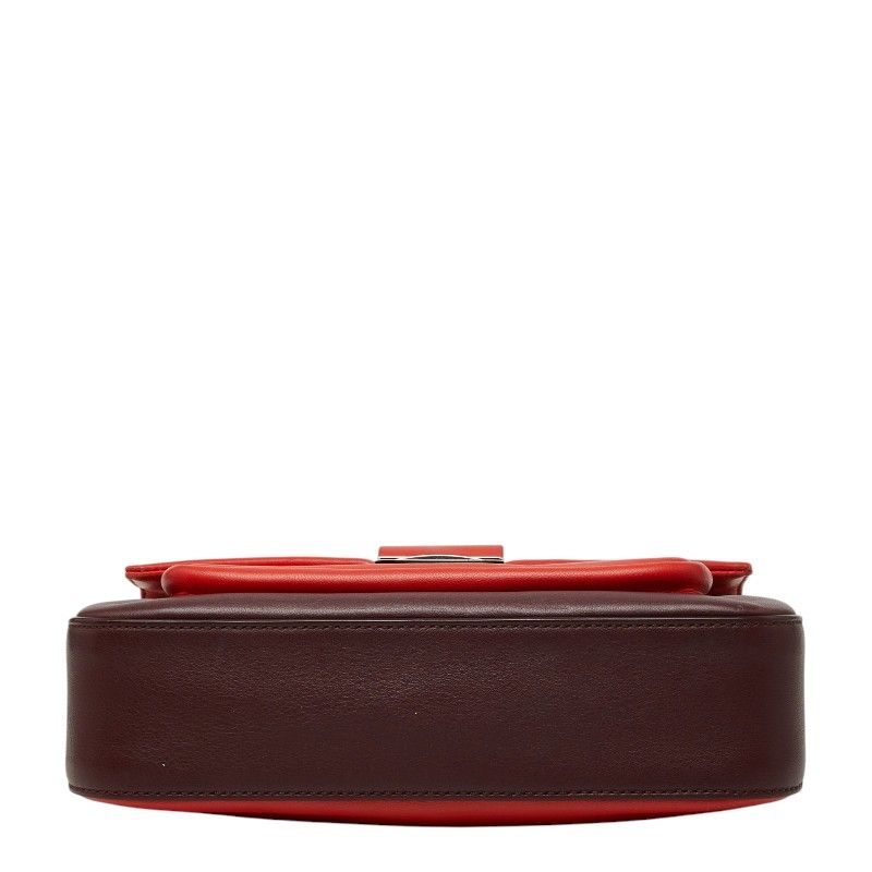 Fendi Chain Shoulder Back Red Bordeaux Leather — view 3