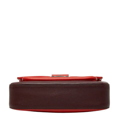 Fendi Chain Shoulder Back Red Bordeaux Leather — view 3