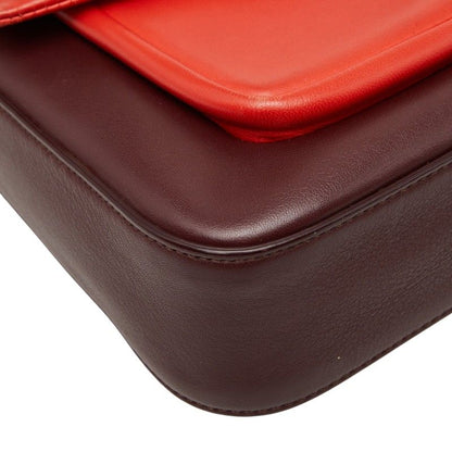 Fendi Chain Shoulder Back Red Bordeaux Leather — view 5