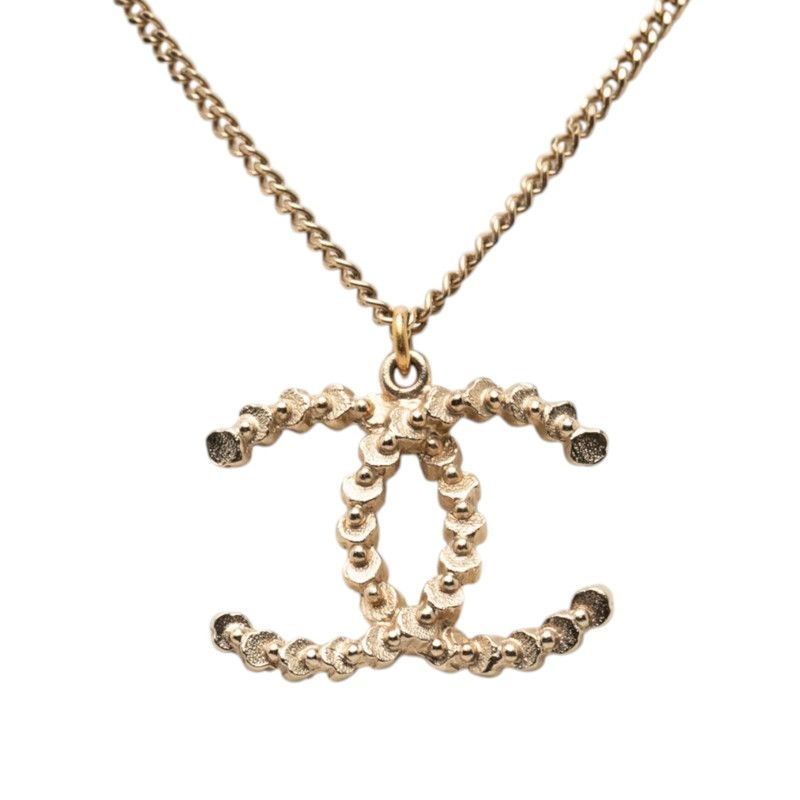Chanel CC Logo Necklace Gold Plated Rhinestone — view 2
