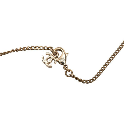 Chanel CC Logo Necklace Gold Plated Rhinestone — view 4
