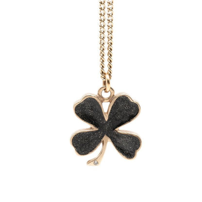 Chanel Clover Motif Chain Pendant 07 Black Gold Plated Rhinestone Faux — view 2
