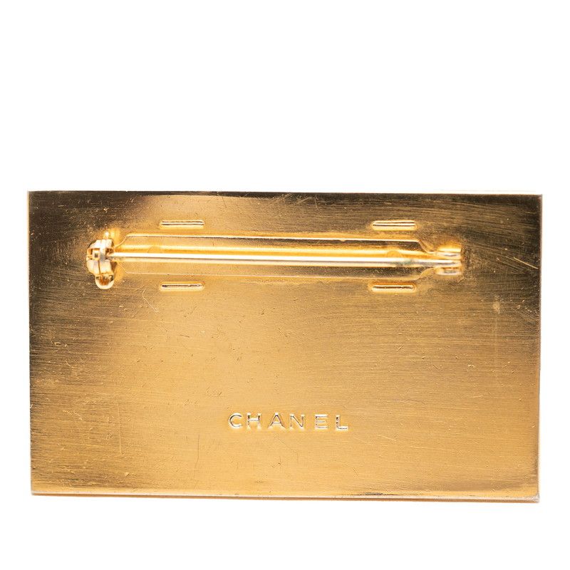 Chanel Logo Plate CC Brooch Gold Plated — view 2