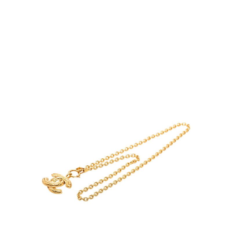 Chanel Quilted CC Logo Necklace Gold Plated — view 3