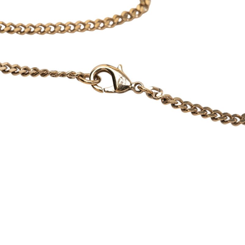 Chanel CC Logo Necklace Gold Plated Rhinestone — view 5