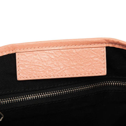 Balenciaga Navy Cabas XS 2-Way Shoulder Bag Pink Leather Canvas — view 6