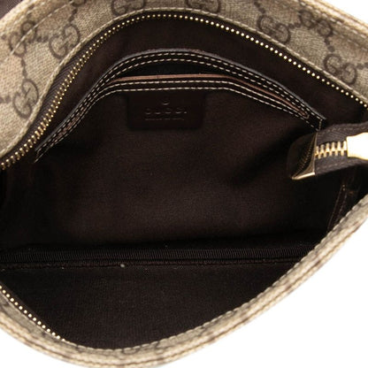 Gucci GG Supreme Crossbody Shoulder Bag Beige Brown Leather — view 7