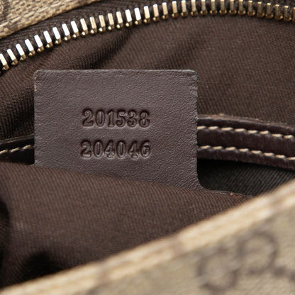 Gucci GG Supreme Crossbody Shoulder Bag Beige Brown Leather — view 8