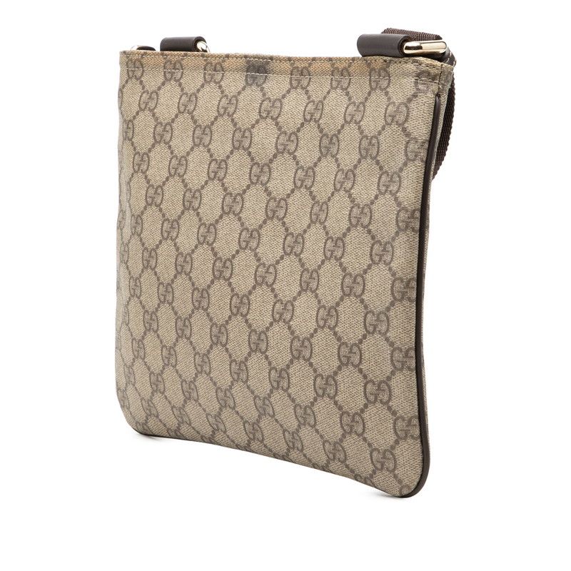 Gucci GG Supreme Crossbody Shoulder Bag Beige Brown Leather — view 2