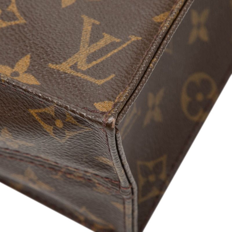 Louis Vuitton Monogram Sac Plat Tote Brown Leather — view 4