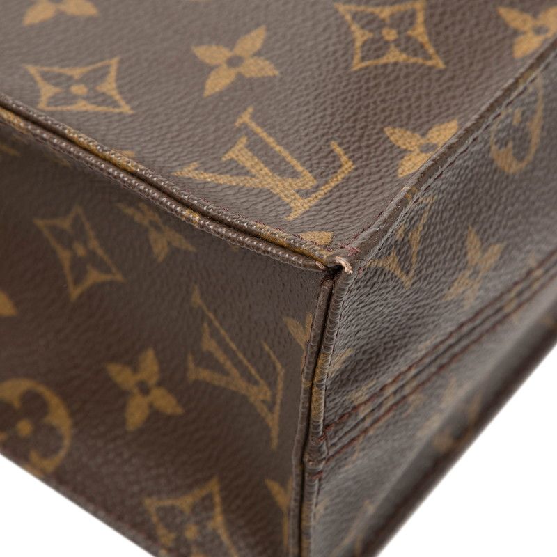 Louis Vuitton Monogram Sac Plat Tote Brown Leather — view 5