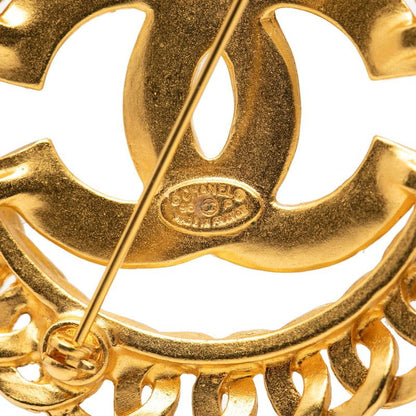 Chanel Vintage CC Logo Brooch Gold Plated — view 3