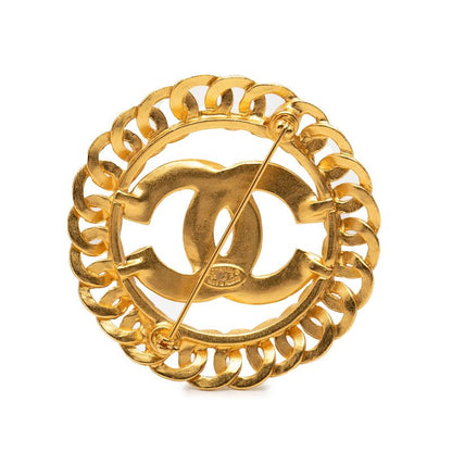 Chanel Vintage CC Logo Brooch Gold Plated — view 2