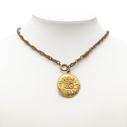 Chanel CC Logo Coin Motif Chain Pendant Gold Plated — view 7