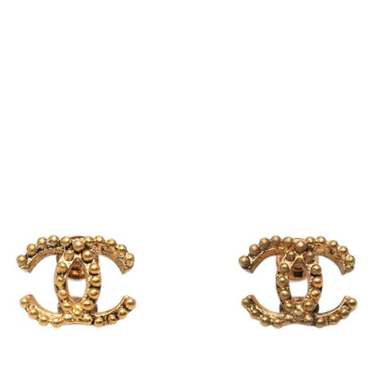 Chanel CC Logo Earrings Gold Plated